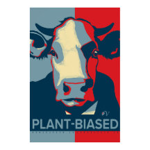 Cartaz de Vaca Inspirado em Pop Art Vermelho Branc