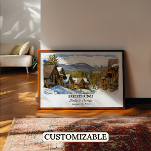 Poster Cartaz de Vail Colorado, Aquarela, Personalizado