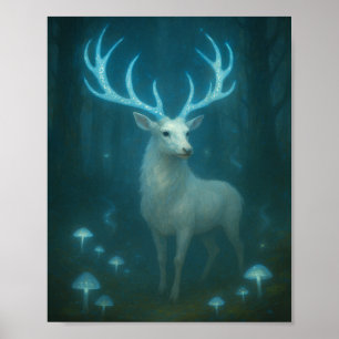 Poster Cartaz de Veado Branco Enfeitiçado na Floresta ao