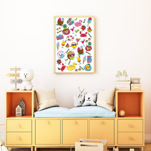 Poster Cartaz de Verão para Berçário   Cartaz para Quarto