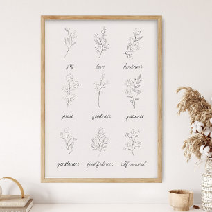 Poster Cartaz de Versículo Bíblico Infantil Arte Boho Par
