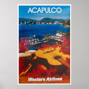 Poster Cartaz de Viagem Acapulco Casa Mexicana Parede Méx