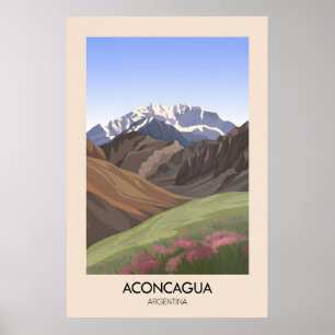 Poster Cartaz de Viagem Aconcágua Argentina