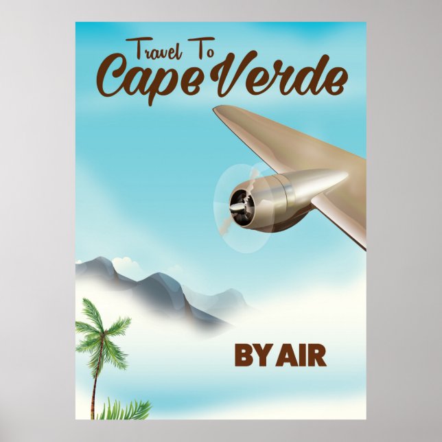 Poster Cartaz de viagem aérea de Cabo Verde (Frente)