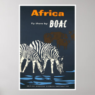 Poster Cartaz de Viagem África Arte de Safari Africano Re