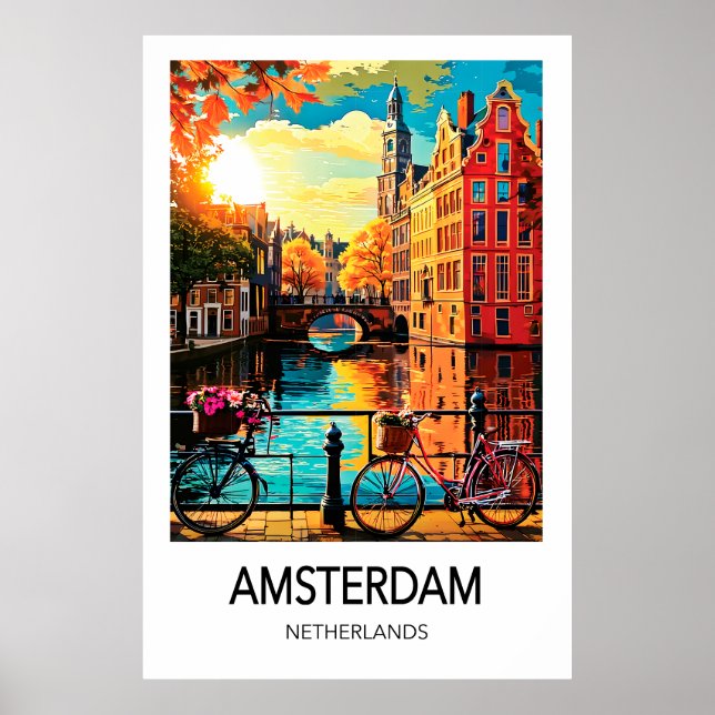 Poster Cartaz de Viagem Amsterdã (Frente)