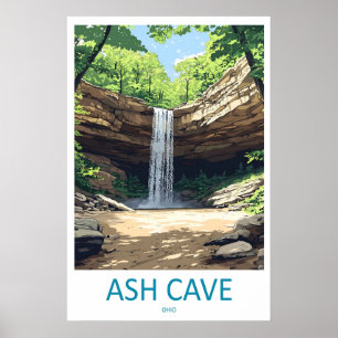 Poster Cartaz de Viagem Antigo Ash Cave Parque Nacional d