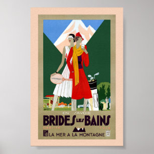 Poster Cartaz de Viagem Antigo Brides Les Bains França