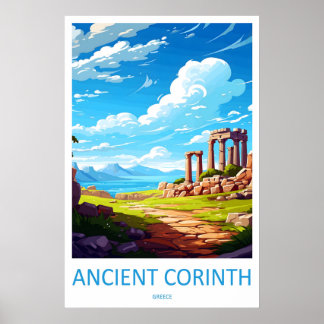 Poster Cartaz de Viagem Antigo Corinto Esqui Nacional Vin