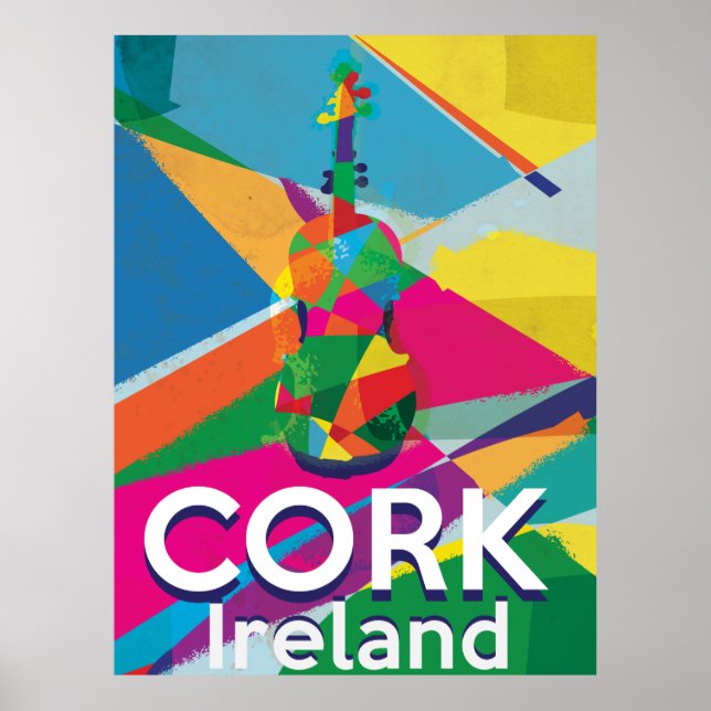 Poster Cartaz de viagem antigo Cork, Irlanda (Frente)