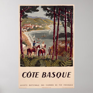 Poster Cartaz de Viagem Antigo Côte Basque