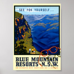Poster Cartaz de Viagem Antigo da Austrália Restaurado