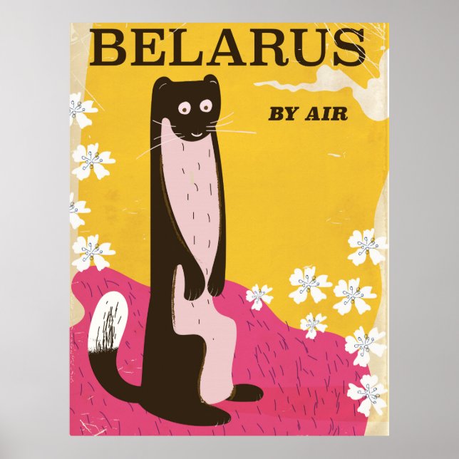 Póster Cartaz de viagem antigo da Bielorrússia (Frente)
