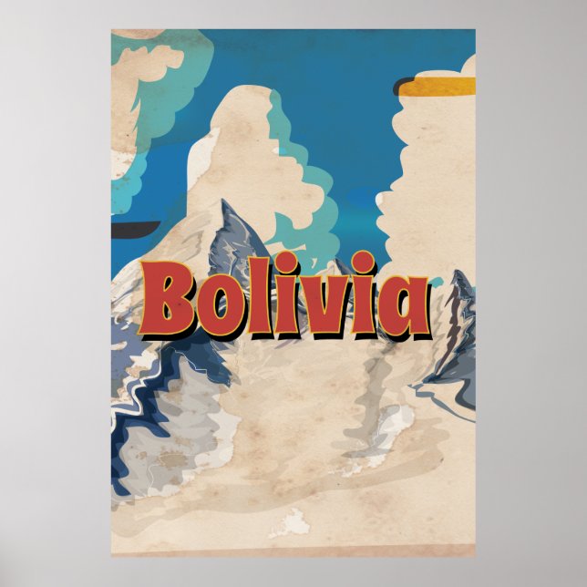 Poster Cartaz de Viagem Antigo da Bolívia (Frente)