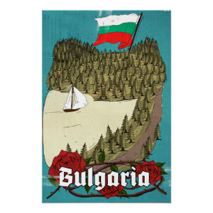 Póster Cartaz de Viagem Antigo da Bulgária
