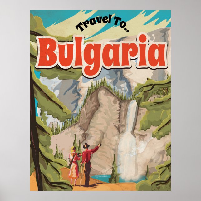 Poster Cartaz de Viagem Antigo da Bulgária (Frente)