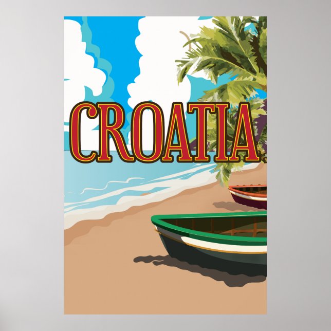Póster cartaz de viagem antigo da CROÁCIA (Frente)