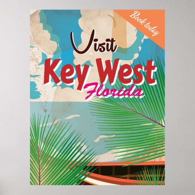 Póster Cartaz de Viagem Antigo da Guadeloupe (Frente)