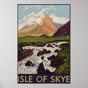 Poster Cartaz de Viagem Antigo da Ilha de Skye, Escócia