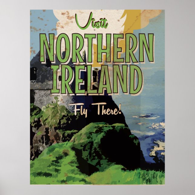 Poster cartaz de viagem antigo da Irlanda do Norte (Frente)