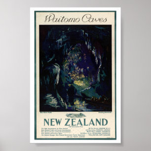 Póster Cartaz de Viagem Antigo da Nova Zelândia
