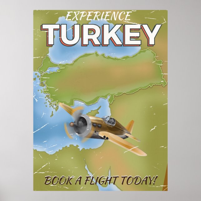Póster Cartaz de viagem antigo da Turquia (Frente)