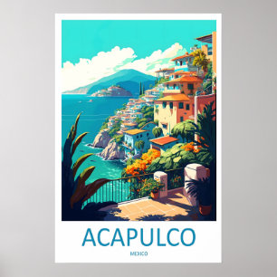 Poster Cartaz de Viagem Antigo de Acapulco Parque Naciona