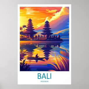 Poster Cartaz de Viagem Antigo de Bali Parque Nacional de