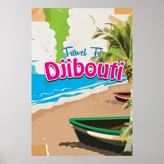 Póster Cartaz de viagem antigo de Djibuti (Frente)