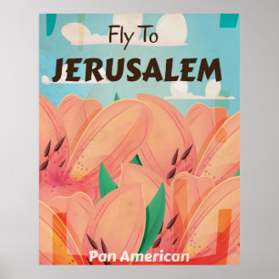 Póster Cartaz de Viagem Antigo de Jerusalém