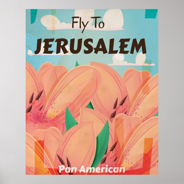 Póster Cartaz de Viagem Antigo de Jerusalém (Frente)