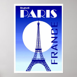 Poster Cartaz de viagem antigo de Paris, França