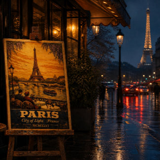 Poster Cartaz de Viagem Antigo de Paris França – Arte de