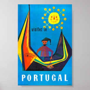 Poster Cartaz de Viagem Antigo de Portugal Restaurado