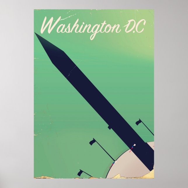 Poster Cartaz de viagem antigo de Washington D.C (Frente)