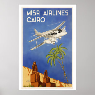 Poster Cartaz de Viagem Antigo do Cairo Egito África - En