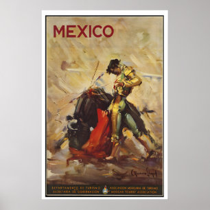 Poster Cartaz de Viagem Antigo do México - Moldura Sem M
