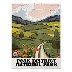 Póster Cartaz de Viagem Antigo do Parque Nacional Peak Di