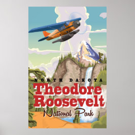 Póster Cartaz de viagem antigo do Parque Theodore Rooseve