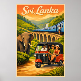 Poster Cartaz de Viagem Antigo do Sri Lanka