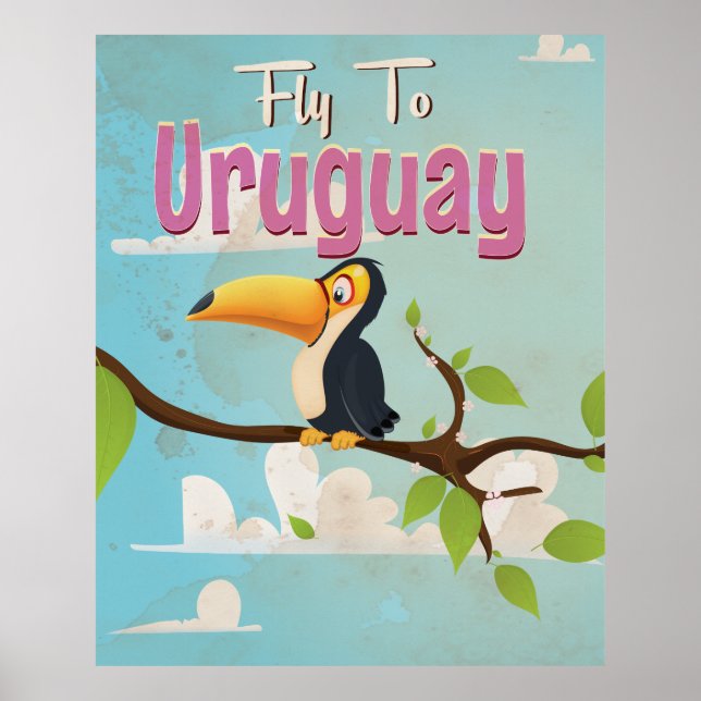 Poster Cartaz de Viagem Antigo do Uruguai. (Frente)