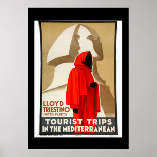 Póster Cartaz de Viagem Antigo Egito Mediterrâneo
