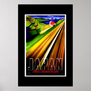 Poster Cartaz de Viagem Antigo Ferrovias do Japão