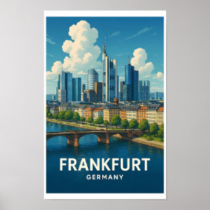 Poster Cartaz de Viagem Antigo Frankfurt Alemanha