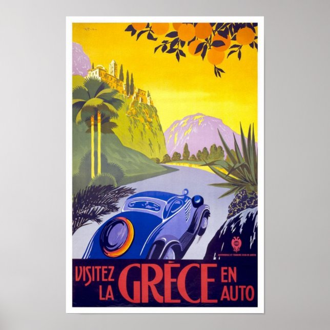 Póster Cartaz de Viagem Antigo Grécia (Frente)