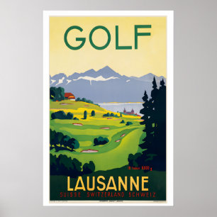 Poster Cartaz de Viagem Antigo Lausanne Suíça