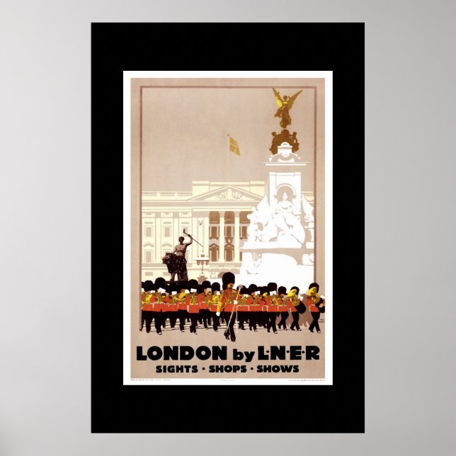 Póster Cartaz de Viagem Antigo Londres (Frente)