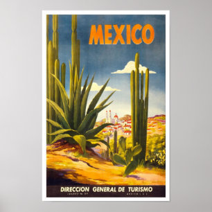 Póster Cartaz de Viagem Antigo México 2