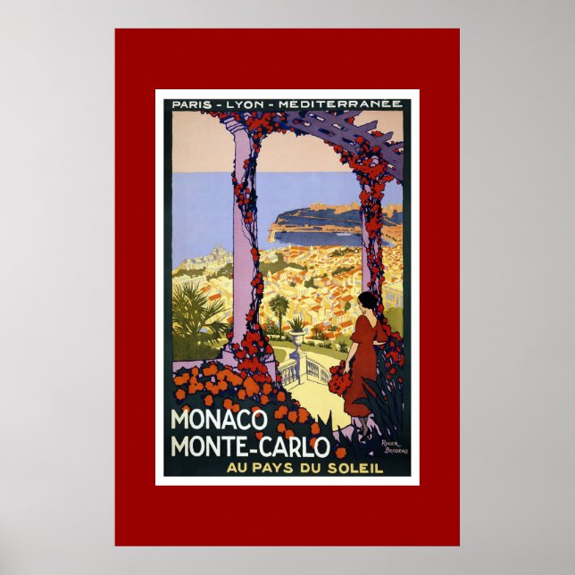 Poster Cartaz de Viagem Antigo Mônaco Monte Carlo (Frente)