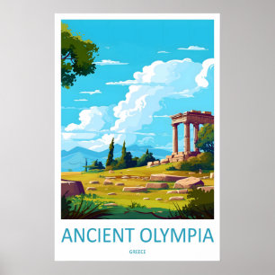 Poster Cartaz de Viagem Antigo Olímpia Esqui Nacional Vin